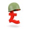 3d Army helmet on UK Pounds Sterling currency symbol