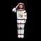 3D astronaut in a spacesuit is saluting like a soldier