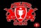 3D Athletic sports red emblem on black background
