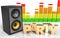 3d audio spectrum party sign