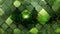 A 3D background pattern of green glass diamond shapes