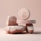 3D background products a geometric platform made of natural marble stone. mockup