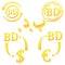 3D bahraini dinar currency of Bahrain symbol set icon