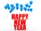 3d balloons with happy new year text