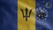 3D, Barbadian flag waving with Coronavirus outbreak. Pandemic Covid 19 Barbados