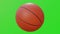 3D basketball animation of spinning ball on green screen