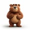 3d Bear Character Image In Frameless - Cartoon Style