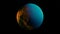 3D beautiful planet rotating surrounded by endless dark space. Animation. Colorful spinning unknown planet isolated on