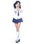 3D beautiful young attractive girl school uniform.High school student.