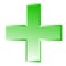 3d bevel cross as healthcare, first-aid, emergency response and as aid as a general symbol. Ambulance, paramedic, hospital and