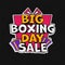 3D Big Boxing Day Sale Text With Gift Boxes Over Pink Large Box In Sticker On Black