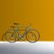 3D Bike Near Orange Wall. Ecological Transport