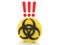 3D  Biohazard logo with exclamation points above