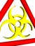 3D biohazard warning sign