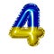 3d birthday balloon foil Ukraine blue yellow number four