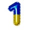 3d birthday balloon foil Ukraine blue yellow number one