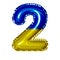 3d birthday balloon foil Ukraine blue yellow number two