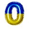 3d birthday balloon foil Ukraine blue yellow number zero