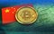 3d bitcoin china flag