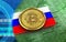3d bitcoin Russia flag
