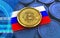 3d bitcoin Russia flag