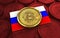 3d bitcoin Russia flag