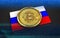 3d bitcoin Russia flag