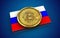 3d bitcoin Russia flag