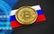 3d bitcoin Russia flag