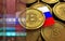 3d bitcoin Russia flag