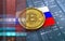 3d bitcoin Russia flag