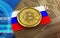 3d bitcoin Russia flag