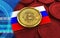 3d bitcoin Russia flag