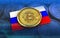 3d bitcoin Russia flag