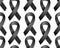 3d Black Awareness ribbon seamless pattern. Terrorism, death, Mourning and Melanoma medical symbol