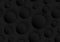 3D black circles embossed seamless pattern on dark background and rough texture