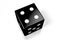 3D black dice on white background - four