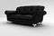 3d black leather couch - studio render