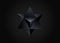 3D black Merkaba, Sacred Geometry. Esoteric or spiritual symbol. Vector isolated on black background. Star tetrahedron icon