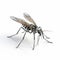 3d Black And White Mosquito On White Background