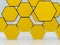 3D blank abstract yellow hexagon box display