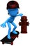 3d blue character skate