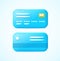 3d Blue Credit Cards Set Plasticine Cartoon Style. Vector