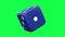 3D blue dice rolling