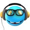 3d blue emoticon smile