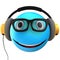 3d blue emoticon smile