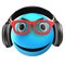 3d blue emoticon smile