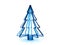 3D blue glass Christmas tree