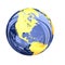 3d: Blue Glassy Earth Globe View of North America