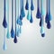 3D blue glossy paint drop blobs